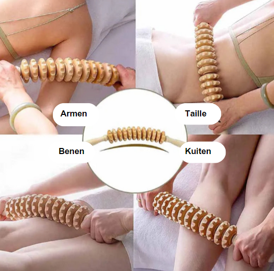 Houten massage Roller| Rol je spieren los | Weg met Cellulite | Heerlijke ontspanning